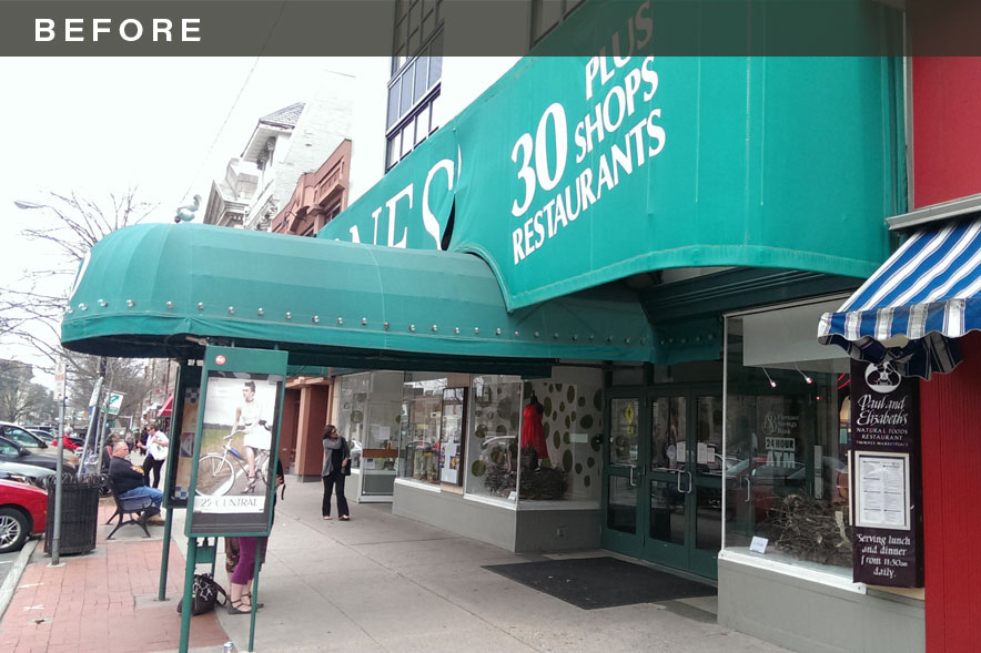 before picture Northampton Massachusetts awning sign