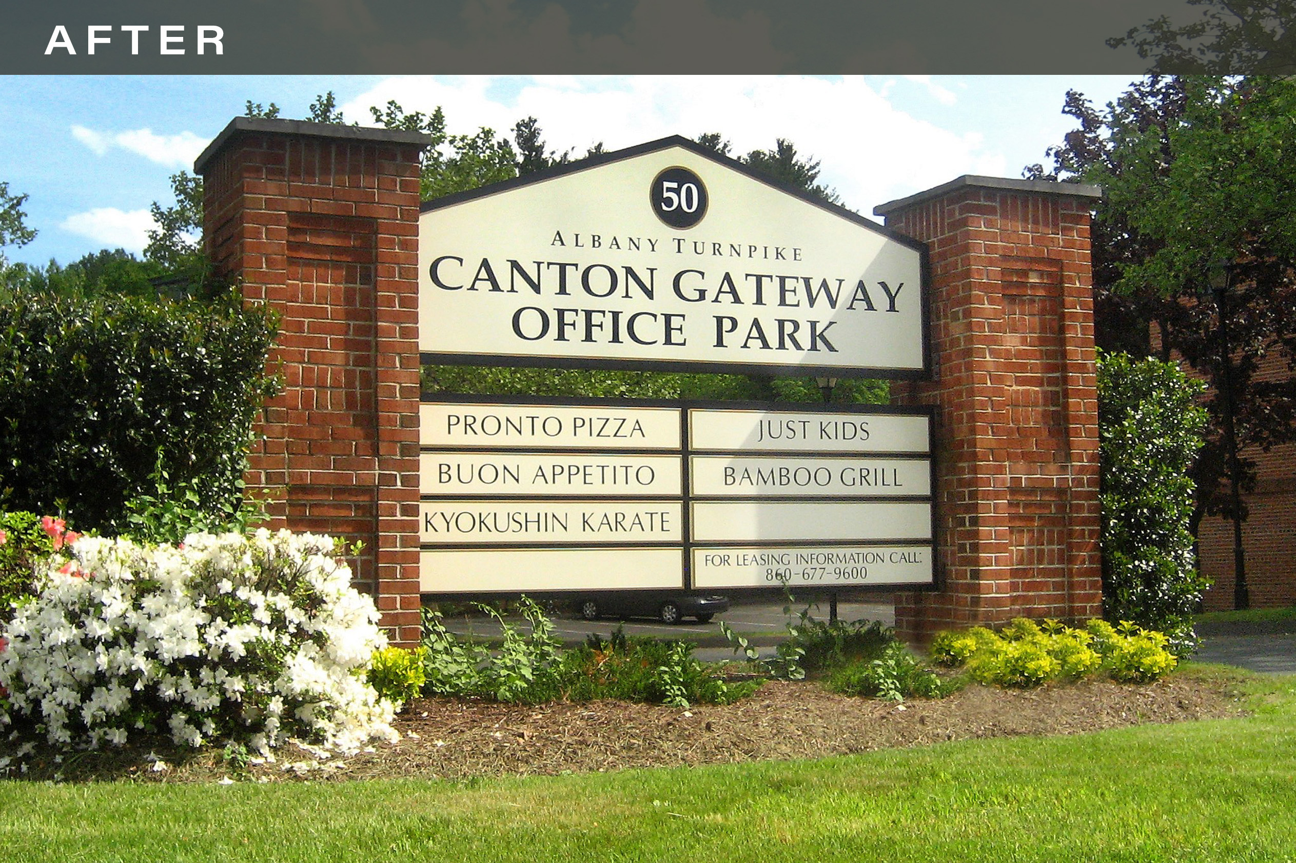 Exterior directory signage in Canton Connecticut