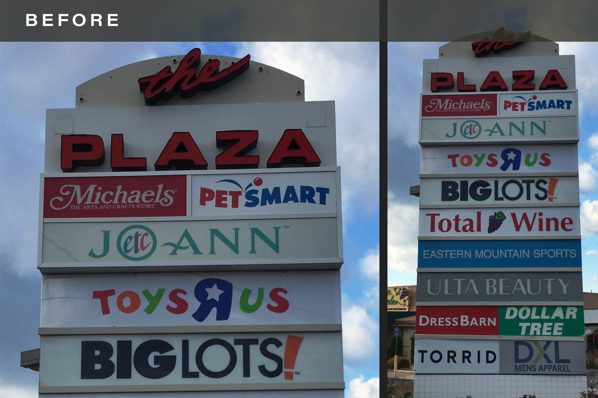 before photo of retail sign in connecticut