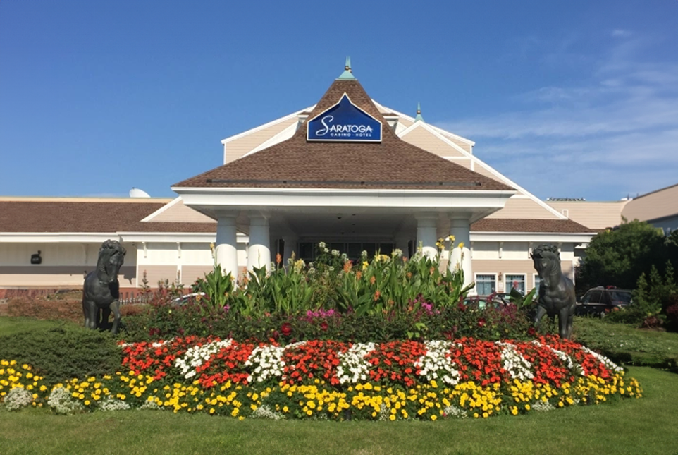 Saratoga Casino Building Sign Before
